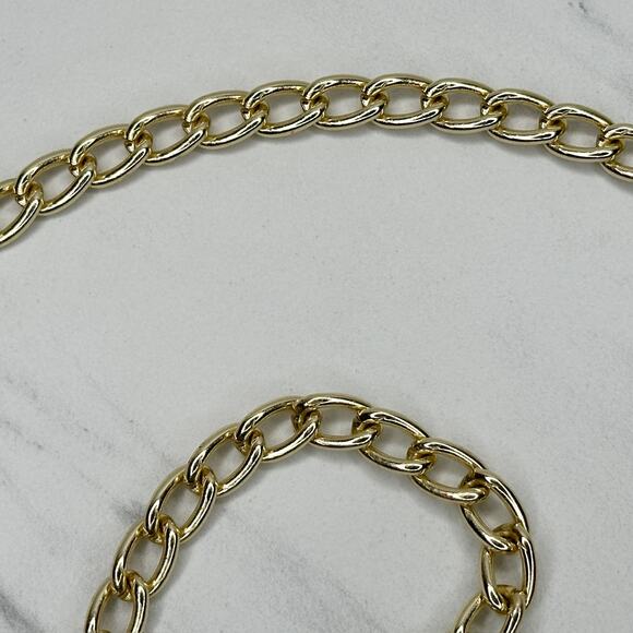 Gold Tone Draped Multi Strand Chain Belt Y2K Festival One Size (OS) ✨ - Picture 7 of 12